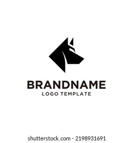 Resumen del vector del logotipo de la cabeza simple del perro