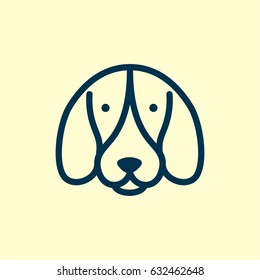 Dog Simple Line Icon Logo