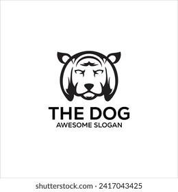 Dog simple mascot logo design illustration