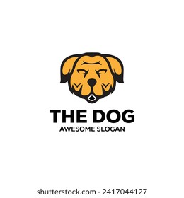 Dog simple mascot logo design illustration