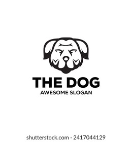 Dog simple mascot logo design illustration