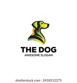 Dog simple mascot logo design illustration