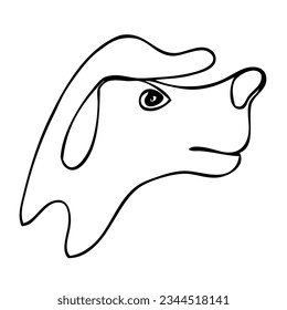 vectores simples de perro uno o línea continua
