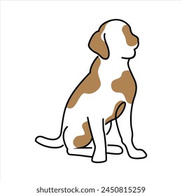 Dog Simple White Brown Fun Cartoon Doodle Line Clip Art
