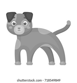 Dog single icon in monochrome style.Dog, vector symbol stock illustration web.