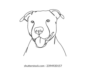 Dog Single line drawing illustration