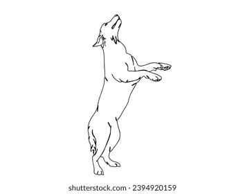 Dog Single line drawing illustration