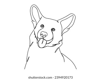 Dog Single line drawing illustration