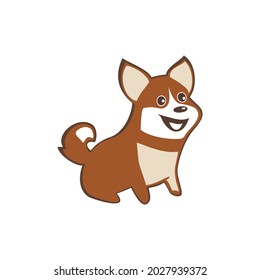 Hund sitzt auf weißem Hintergrund, Vektorgrafik