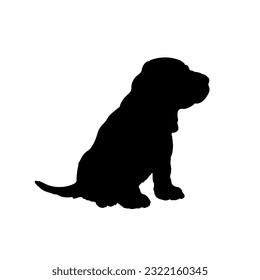 Dog is sitting Basset Hound Dog puppies silhouette. Baby dog silhouette Puppy breeds 