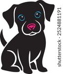 Dog sitting icon for multipurpose use