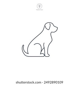 dog sitting icon symbol vector illustration isolated on white background