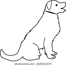 Dog Sitting Line Art, laser cut, cricut, engraving, Wood cutting, Digital, cnc cut, Eps file