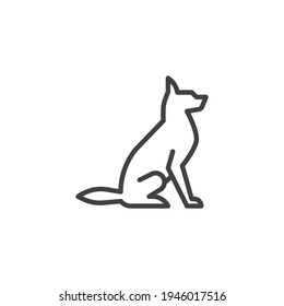 Dog sitting line icon. linear style sign for mobile concept and web design. Dog pet outline vector icon. Symbol, logo illustration. Vector graphics