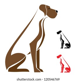 Dog sitting on a white background - vector