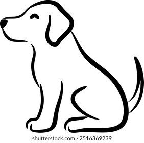 A dog is sitting on a white background. The dog is smiling and looking at the camera. The image has a happy and playful mood