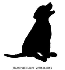 Dog sitting puppy silhouette Breeds Bundle Dogs on the move. Dogs in different poses. jumps, the dog runs. The dog is sitting. The dog is lying down playing
