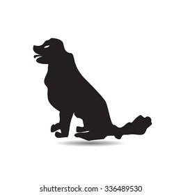 Dog sitting silhouette