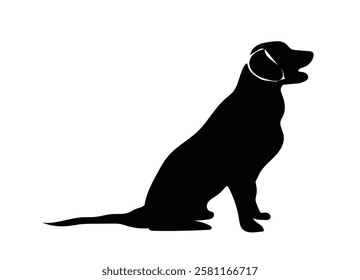 Dog sitting Dog silhouette High quality Breeds on the move. Dogs in different poses. jumps, runs. dog is sitting dog is lying down playing. 
 Hand made vector not AI.