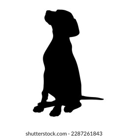 dog is sitting dog silhouette. Vector dog breeds