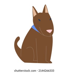 The dog is sitting. Training and education of pets. Flat vector illustration. Eps10