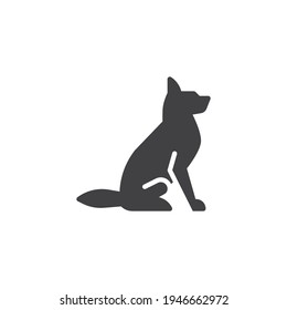Dog sitting vector icon. filled flat sign for mobile concept and web design. Dog pet glyph icon. Symbol, logo illustration. Vector graphics