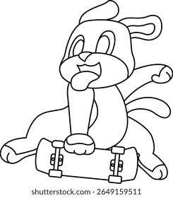 Dog Skater Skateboard Animal Vector Graphic Art Illustration