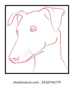 Dog sketch drawing. Vector poster. Living room poster, wall decoration poster   