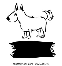 Hundeskizze, Vektorgrafik. Joy cute Charakter