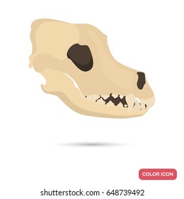 Dog skull color flat icon for web and mobile design