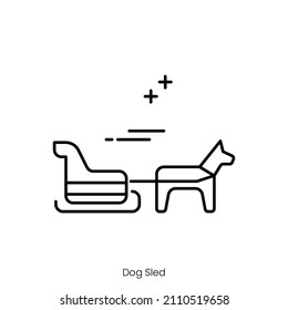 dog sled icon. Outline style icon design isolated on white background