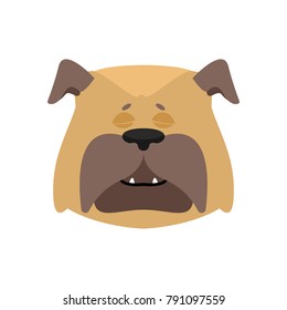 Dog sleeping emoji. Pet asleep emotions. bulldog dormant. Vector illustration