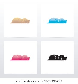 Dog Sleeping On The Floor Logo Design