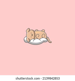 dog sleeping on the pillow