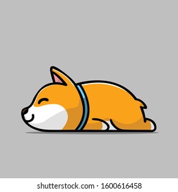 dog sleepy funny vector illustration