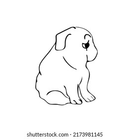 the dog is a small bulldog vector illustration