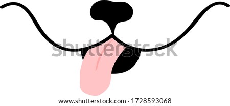 Сartoon dog smile. Painted joyful dog mouth with sticking out tongue. Vector.
