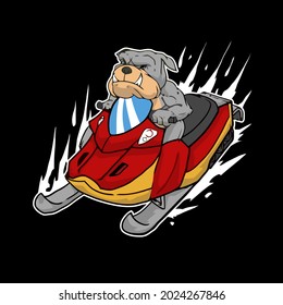 dog snowmobile wintersport slope dog lover wo design vector illustration for use in design and print wall art poster canvas