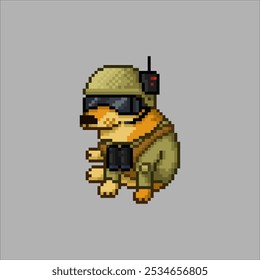 Dog soldier, pixel art meme