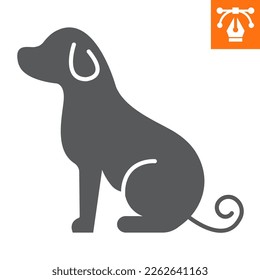 Dog solid icon, glyph style icon for web site or mobile app, animals and home pets, puppy vector icon, simple vector illustration, vector graphics with editable strokes.