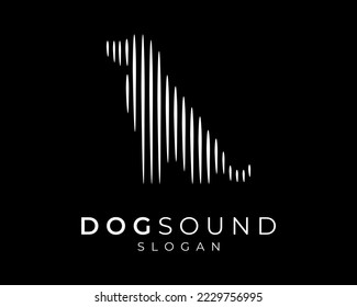 Perro Sonido Animal Pet Doggy Audio doméstico Ecualizador de voz Frecuencia Silhouette Vector Diseño