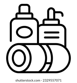 Dog spa shampoo icon outline vector. Pet bath. Wash animal