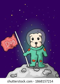 dog and space background vector picture