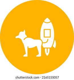 Imagen vectorial del icono Perro en el espacio. También se puede usar en Espacio. Adecuado para aplicaciones móviles, aplicaciones web y medios impresos.