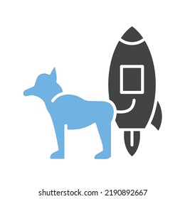 Imagen vectorial del icono Perro en el espacio. También se puede usar en Espacio. Adecuado para aplicaciones móviles, aplicaciones web y medios impresos.