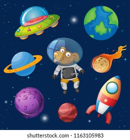A dog in space illustration