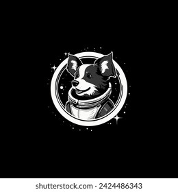 Dog in space logo vector icon design template