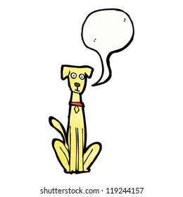 caricatura de perro con burbuja de habla