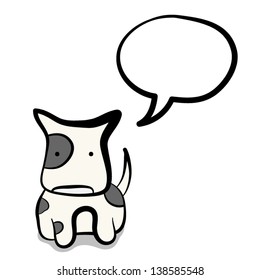 dog and speech bubble / cartoon vector and illustration, isolated on white background.