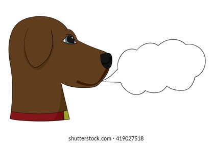 Dog with Speech Bubble Labrador Retriever Talking Cartoon